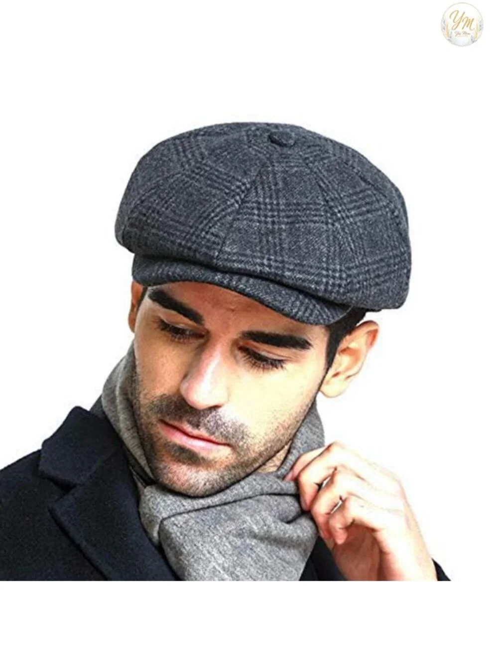 Men's Classic Newsboy Gatsby Cap - Wool Blend Vintage Flat Ivy Cabbie Hat